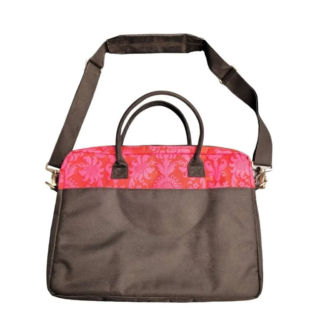 Jacqueline Savage McFee Jack!e Floral Cushioned Laptop Tablet Briefcase Bag